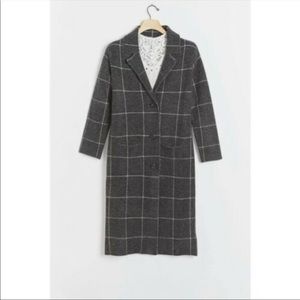 Anthropologie Solenne Windowpane Sweater Jacket